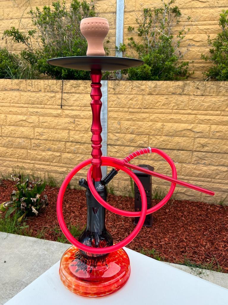 55cm Luxury Modern Glass Hookah - Hookah set (Colour: Red)